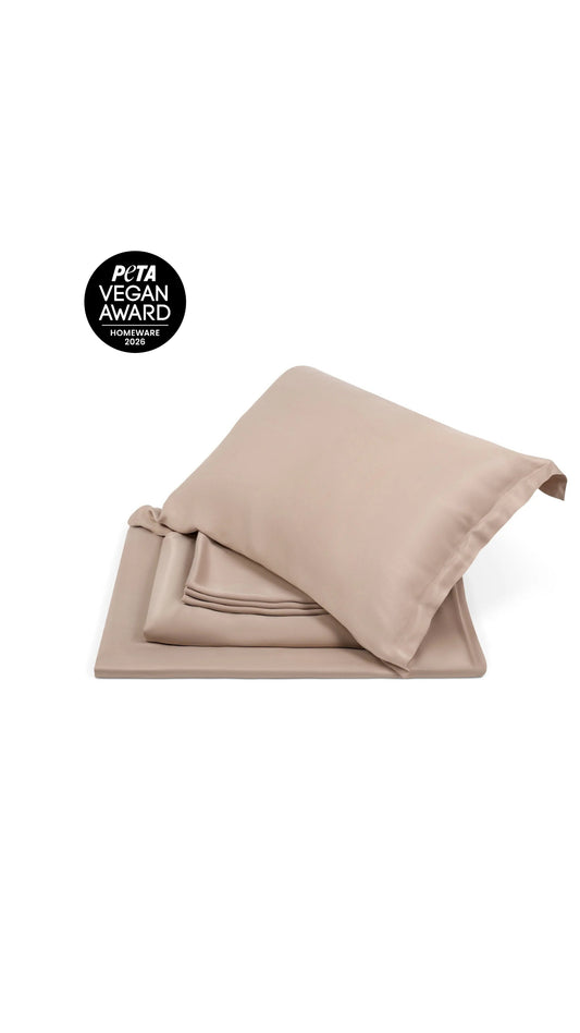 Calming Beige Full Bedding Set | Duvet Cover, Flat Sheet & Pillowcases
