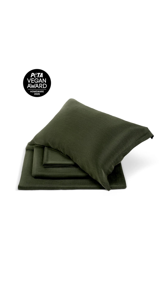 Healing Green Full Bedding Set | Duvet Cover, Flat Sheet & Pillowcases