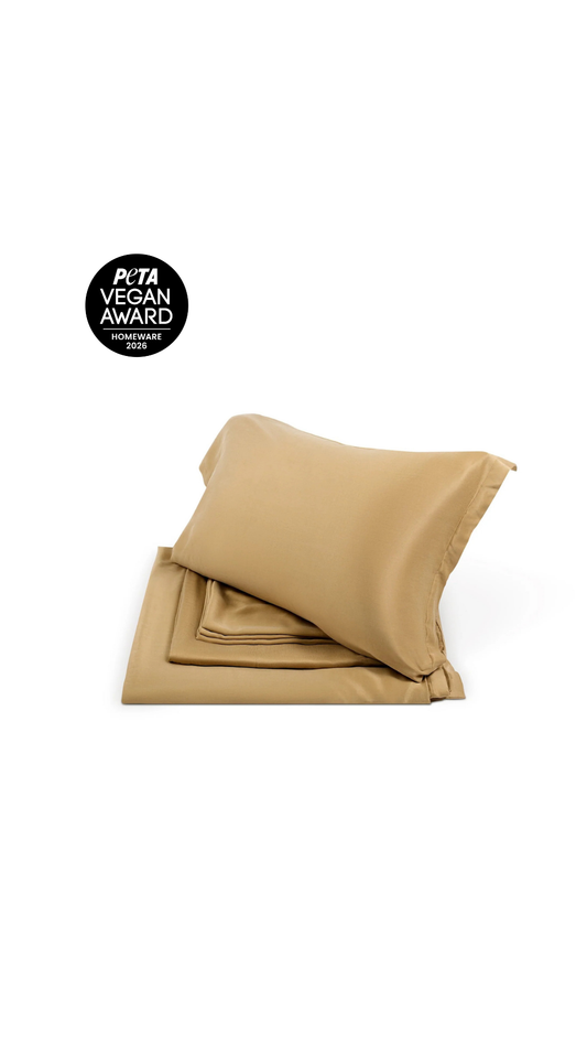 Blissful Gold Full Bedding Set | Duvet Cover, Flat Sheet & Pillowcases